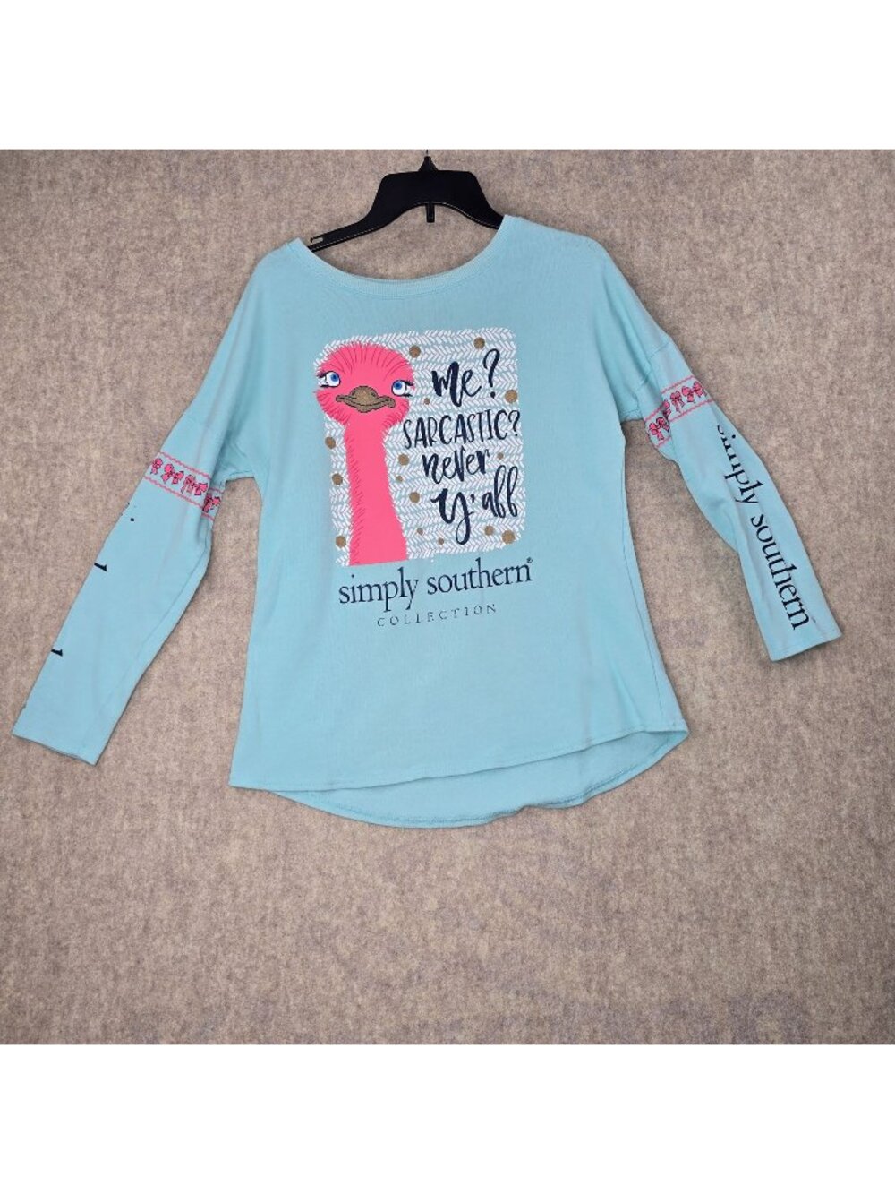 Simply Southern Womens Blue Long Sleeve Top Medium